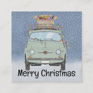 Green car with Christmas gifts Holiday Card