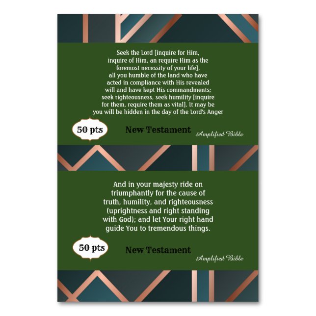 Green Cards for Game (Back)