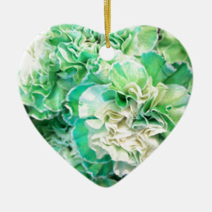 Green Carnation Ceramic Tree Decoration