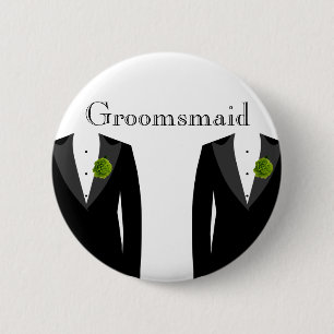 Green Carnation Groomsmaid Badge for a Gay Wedding