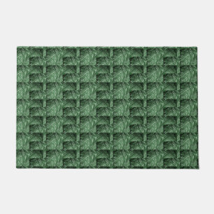 Green carpet with strokes simulating faded doormat