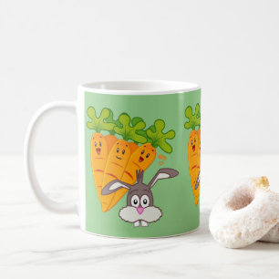 Green Carrots Rabbit Mug