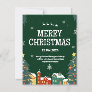 Green Cart Christmas Party Invitation Holiday
