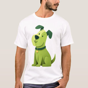 Green Cartoon Dog T-Shirt