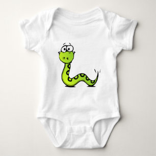 Green Cartoon Snake Baby Bodysuit