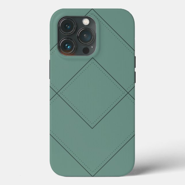 Green Case with Geometric Design (Back)