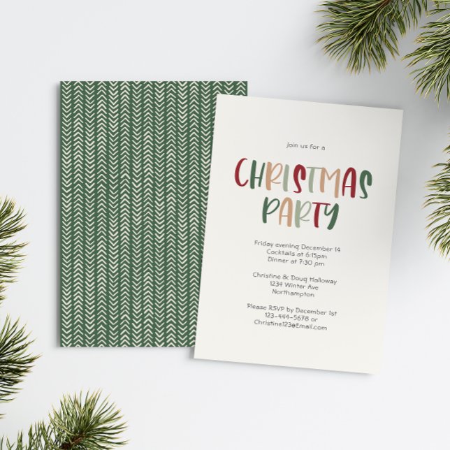 Green Casual Colourful Christmas Party Invitation (Creator Uploaded)
