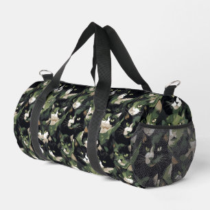 Green Cat Camouflage Duffle Bag