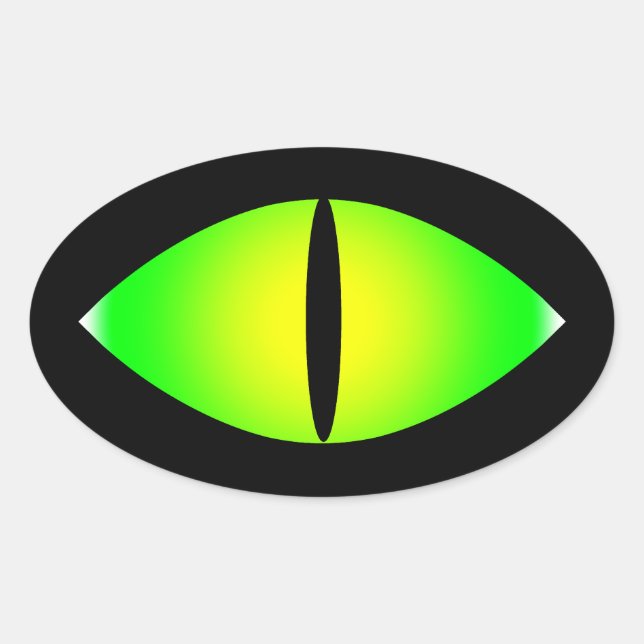 Green Cat Eye Oval Sticker (Front)