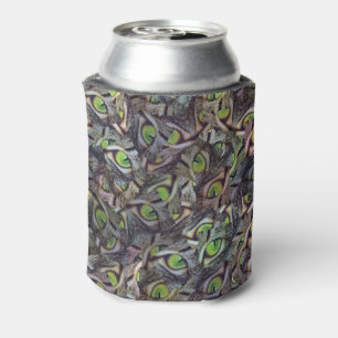 Green Cat Eyes Abstract Art, Can Cooler