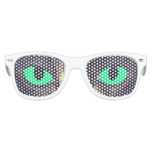 GREEN CAT EYES. FELINE EMOJI EYES. KIDS SUNGLASSES
