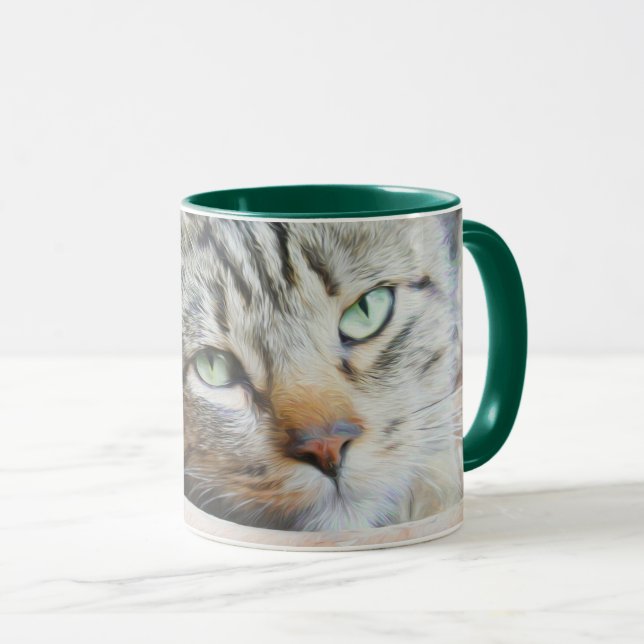 Green Cat Eyes Mug (Front Right)