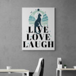 Green Cat Moon and Stars Live Love Laugh Positive Canvas Print<br><div class="desc">Part of a series of cat silhouette designs. I really love playing with silhouettes and feel they work really well with inspirational affirmations. Our subconscious really picks up on what we put in,  so we need to surround ourselves with positivity.</div>