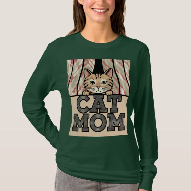 Green Cat Mum T-Shirt (Front)