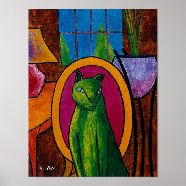 Green Cat Poster (Front)