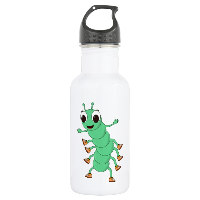 Green Caterpillar 532 Ml Water Bottle (Front)