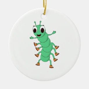 Green Caterpillar Ceramic Tree Decoration