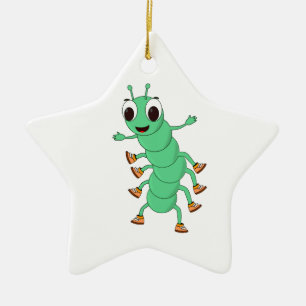 Green Caterpillar Ceramic Tree Decoration