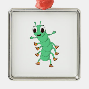 Green Caterpillar Metal Tree Decoration