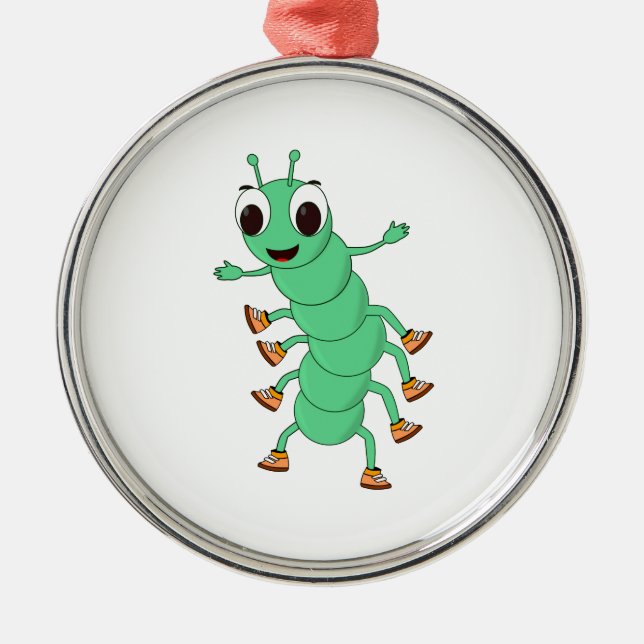 Green Caterpillar Metal Tree Decoration (Front)