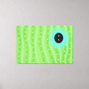 Green Caterpillar Pattern Gallery Wrap Wall Canvas
