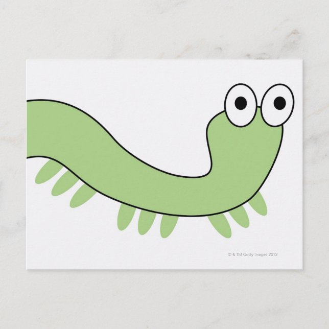 Green Caterpillar Postcard (Front)
