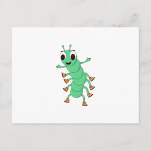 Green Caterpillar Postcard