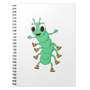 Green Caterpillar Spiral Notebook