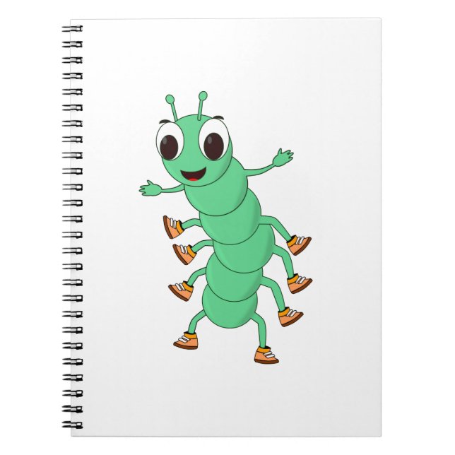 Green Caterpillar Spiral Notebook (Front)