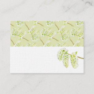 Green catkins watercolor name place cards