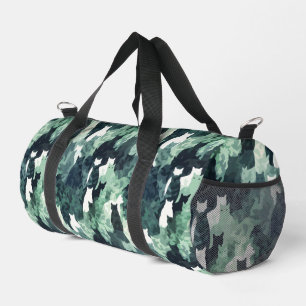 Green Cats Camouflage Pattern Duffle Bag