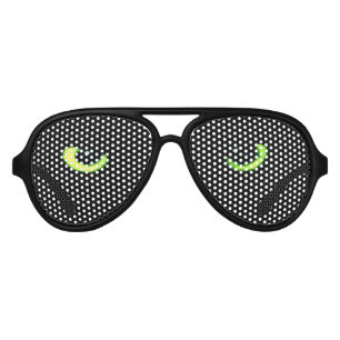 Green Cats' Eyes - Black Feline look Aviator Sunglasses