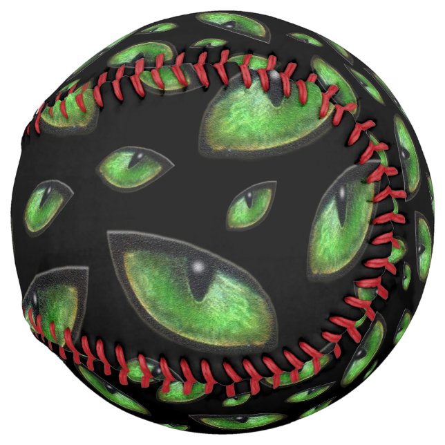 Green Cats Eyes Pattern, Softball (Front Right)