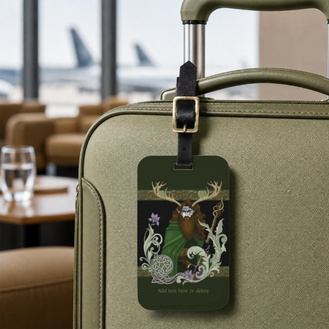Green Celtic Antlers Man  Luggage Tag (Creator Uploaded)