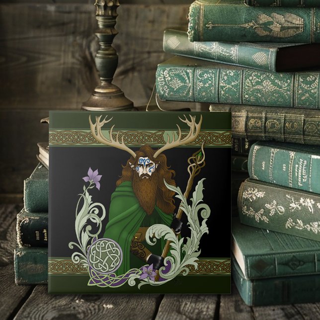 Green Celtic Antlers Man  Tile (Creator Uploaded)
