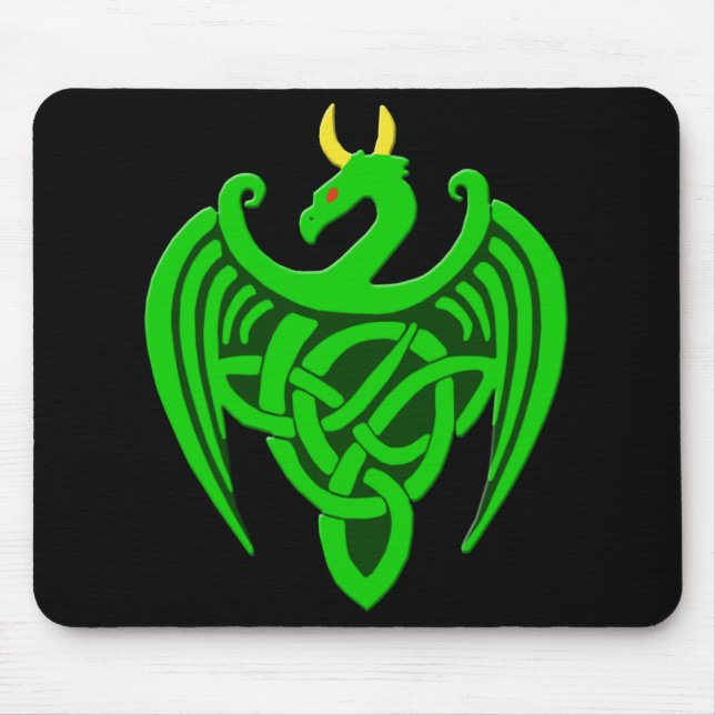 Green Celtic Dragon Mousepad (Front)