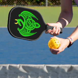 Green Celtic Dragon Pickleball Paddle