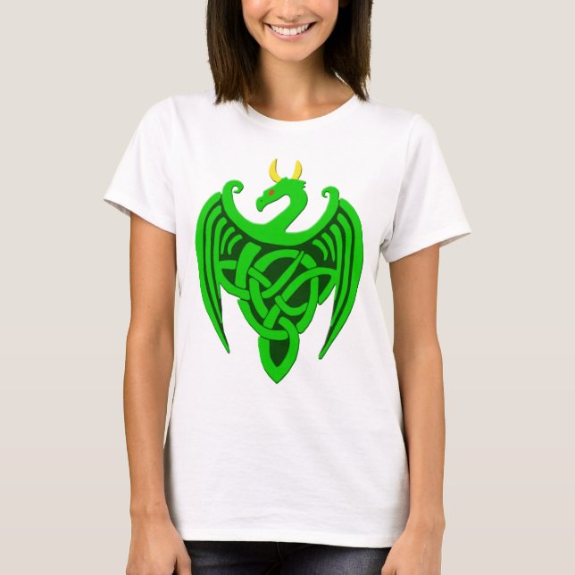 Green Celtic Dragon T Shirt (Front)