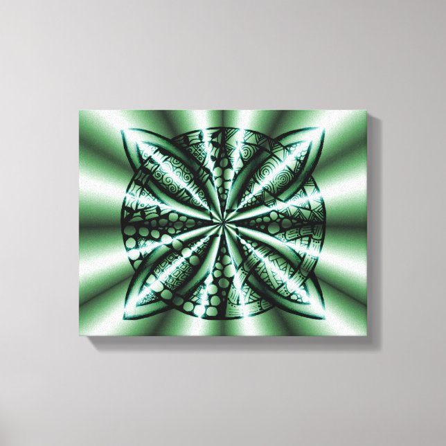 Green Celtic Knot Art Canvas Print (Front)