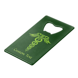 Green Celtic Knot Caduceus