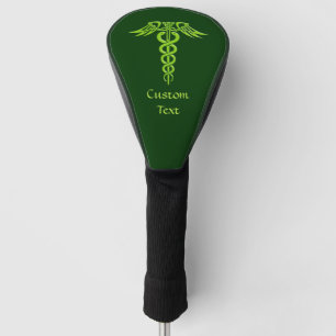 Green Celtic Knot Caduceus Golf Head Cover