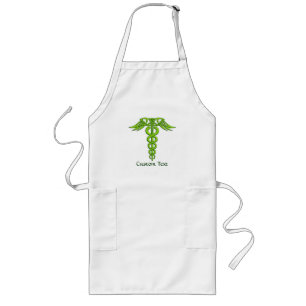 Green Celtic Knot Caduceus Long Apron