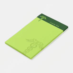 Green Celtic Knot Caduceus Post-it Notes