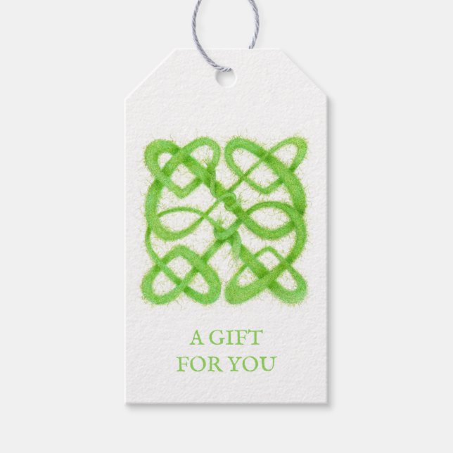 GREEN CELTIC KNOT Gift Tags (Front)