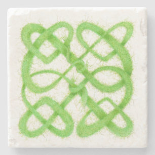 GREEN CELTIC KNOT Marble Stone Coaster
