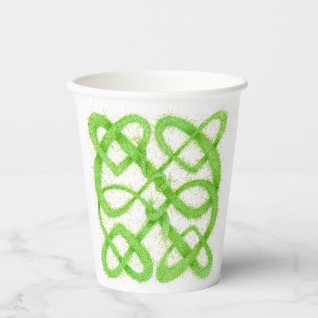 GREEN CELTIC KNOT Paper Cups (Front)