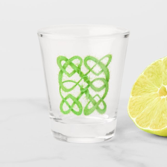 GREEN CELTIC KNOT Shot Glass (Front)