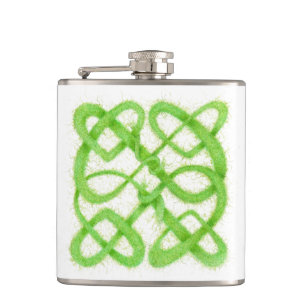 GREEN CELTIC KNOT Vinyl Wrapped Flask