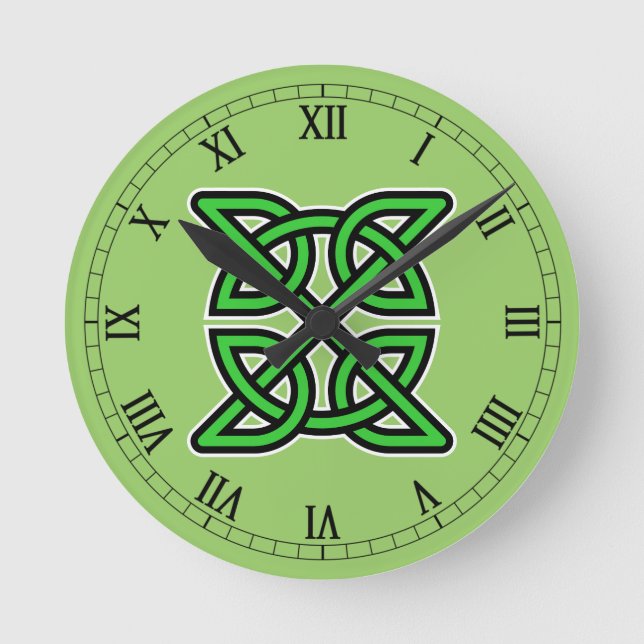 Green Celtic Knot Wall Clock (Front)