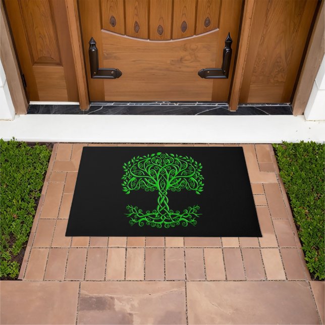 Green Celtic Tree Of Life Doormat (Outdoor)